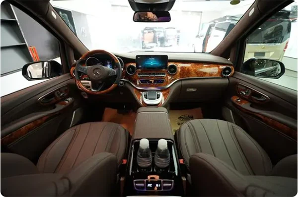 High-top Mercedes-Benz Maybach seven-seater van center console